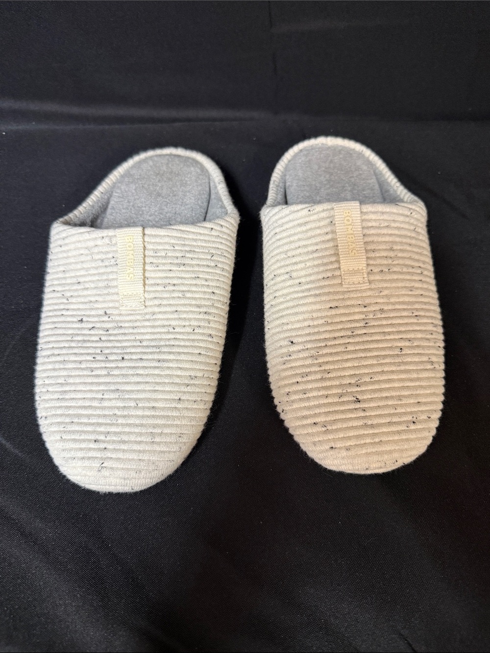 Bombas Women's Ribbed Slip-On Slippers in Light Gray